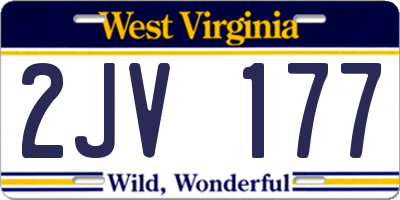 WV license plate 2JV177