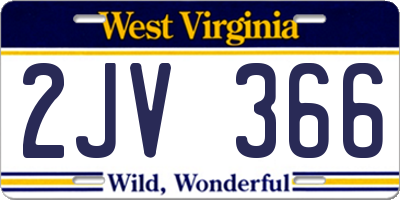 WV license plate 2JV366