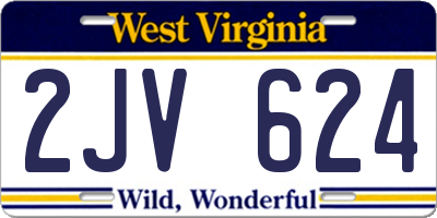 WV license plate 2JV624