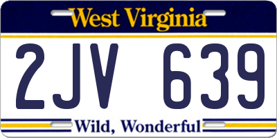 WV license plate 2JV639