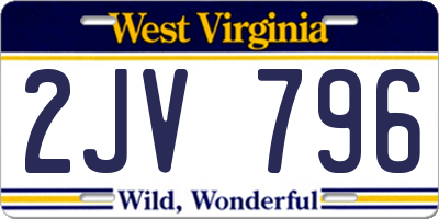 WV license plate 2JV796