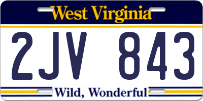 WV license plate 2JV843