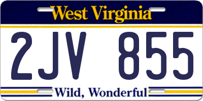 WV license plate 2JV855