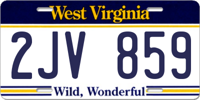 WV license plate 2JV859