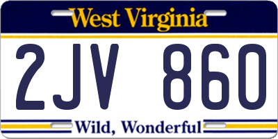 WV license plate 2JV860