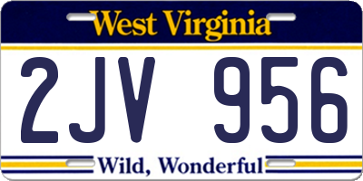 WV license plate 2JV956