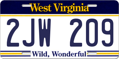 WV license plate 2JW209