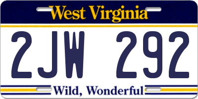 WV license plate 2JW292