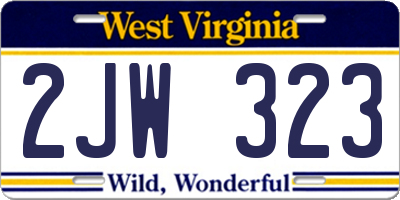 WV license plate 2JW323