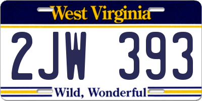 WV license plate 2JW393
