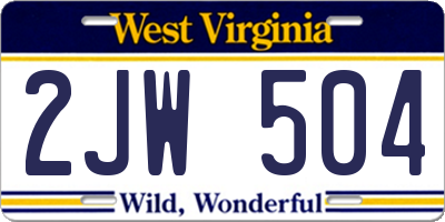 WV license plate 2JW504