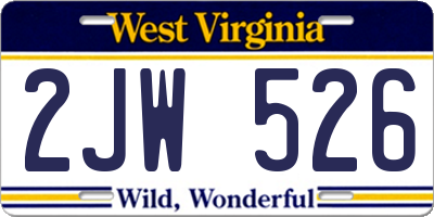 WV license plate 2JW526
