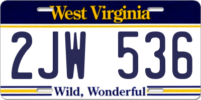 WV license plate 2JW536