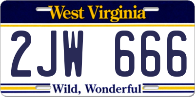 WV license plate 2JW666