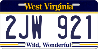WV license plate 2JW921