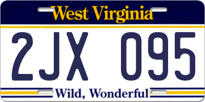 WV license plate 2JX095