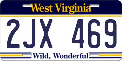 WV license plate 2JX469