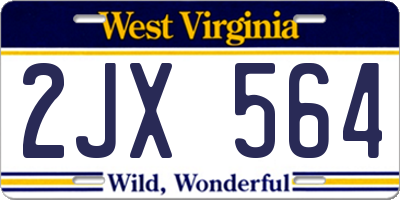 WV license plate 2JX564