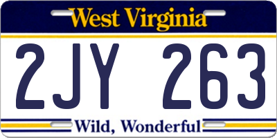 WV license plate 2JY263
