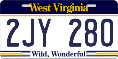 WV license plate 2JY280