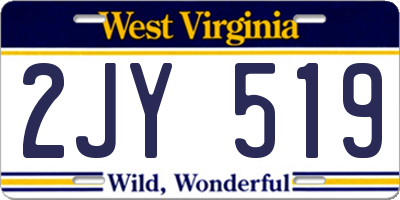 WV license plate 2JY519