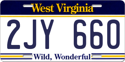 WV license plate 2JY660