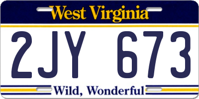 WV license plate 2JY673