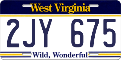 WV license plate 2JY675