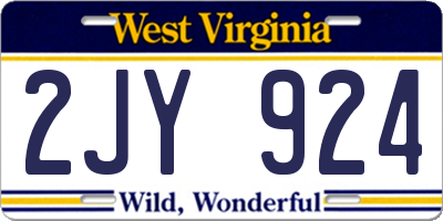 WV license plate 2JY924