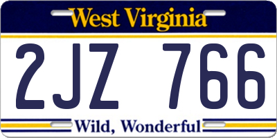 WV license plate 2JZ766
