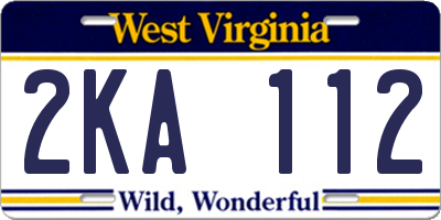 WV license plate 2KA112