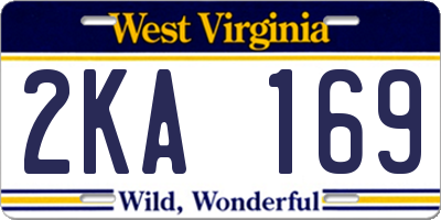 WV license plate 2KA169