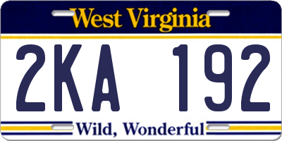 WV license plate 2KA192