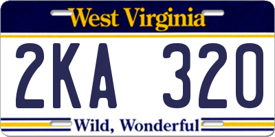 WV license plate 2KA320