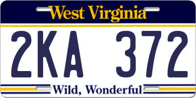 WV license plate 2KA372