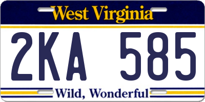 WV license plate 2KA585