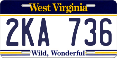 WV license plate 2KA736