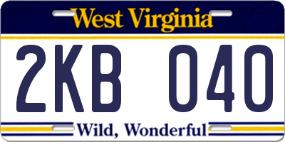 WV license plate 2KB040