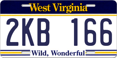 WV license plate 2KB166