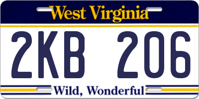 WV license plate 2KB206