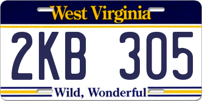 WV license plate 2KB305
