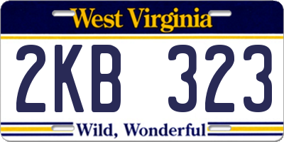 WV license plate 2KB323