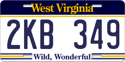 WV license plate 2KB349