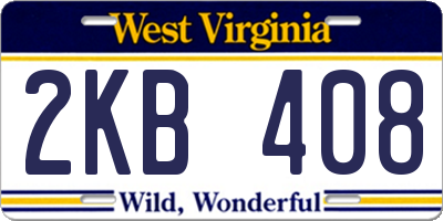 WV license plate 2KB408
