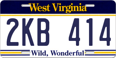 WV license plate 2KB414