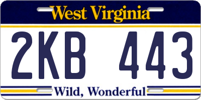 WV license plate 2KB443