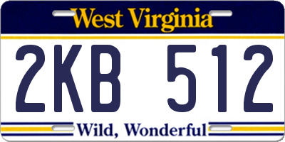 WV license plate 2KB512