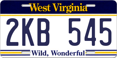 WV license plate 2KB545
