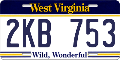 WV license plate 2KB753