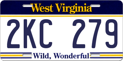 WV license plate 2KC279